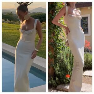 Helsa Maxi Dress Yasmin Ivory White Sleeveless Bustier Wedding Bridal size M